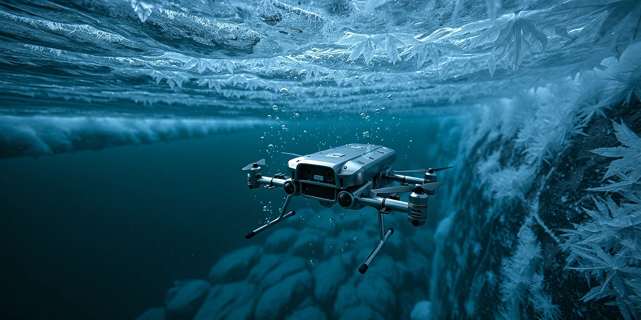 Underwater fishing drone simulation