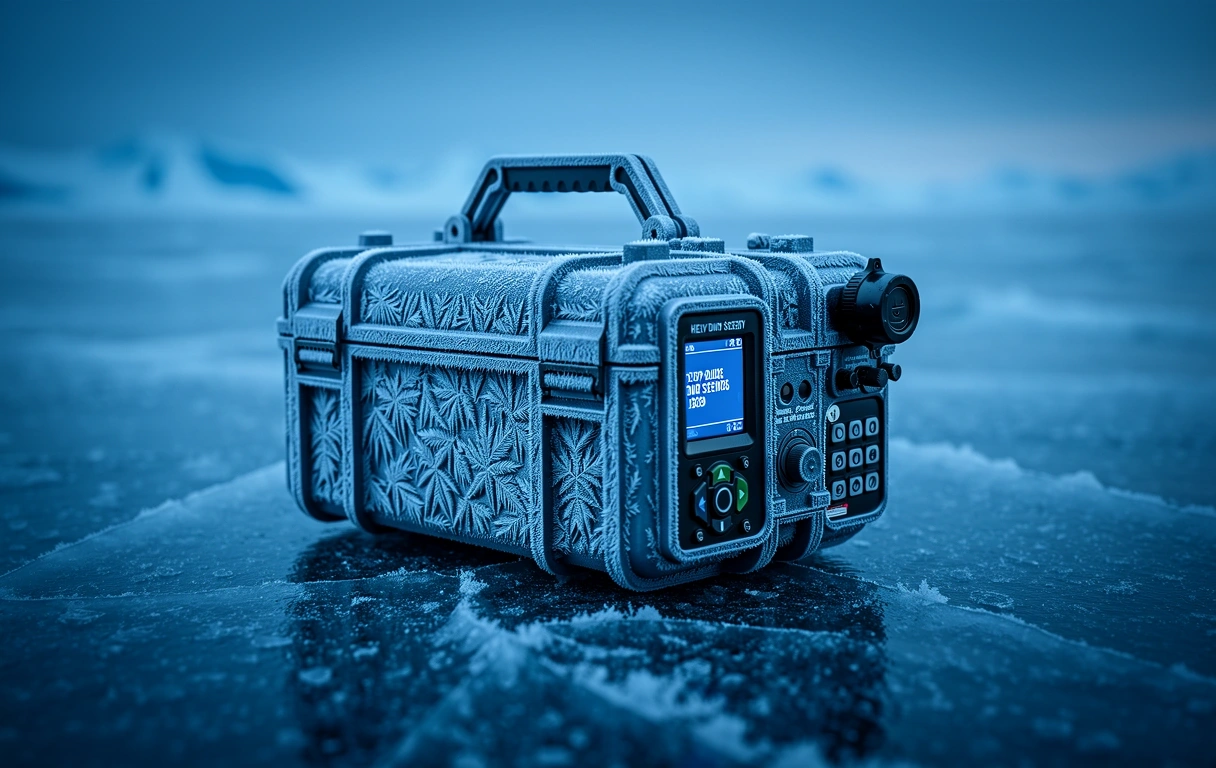 Arctic sonar equipment on ice