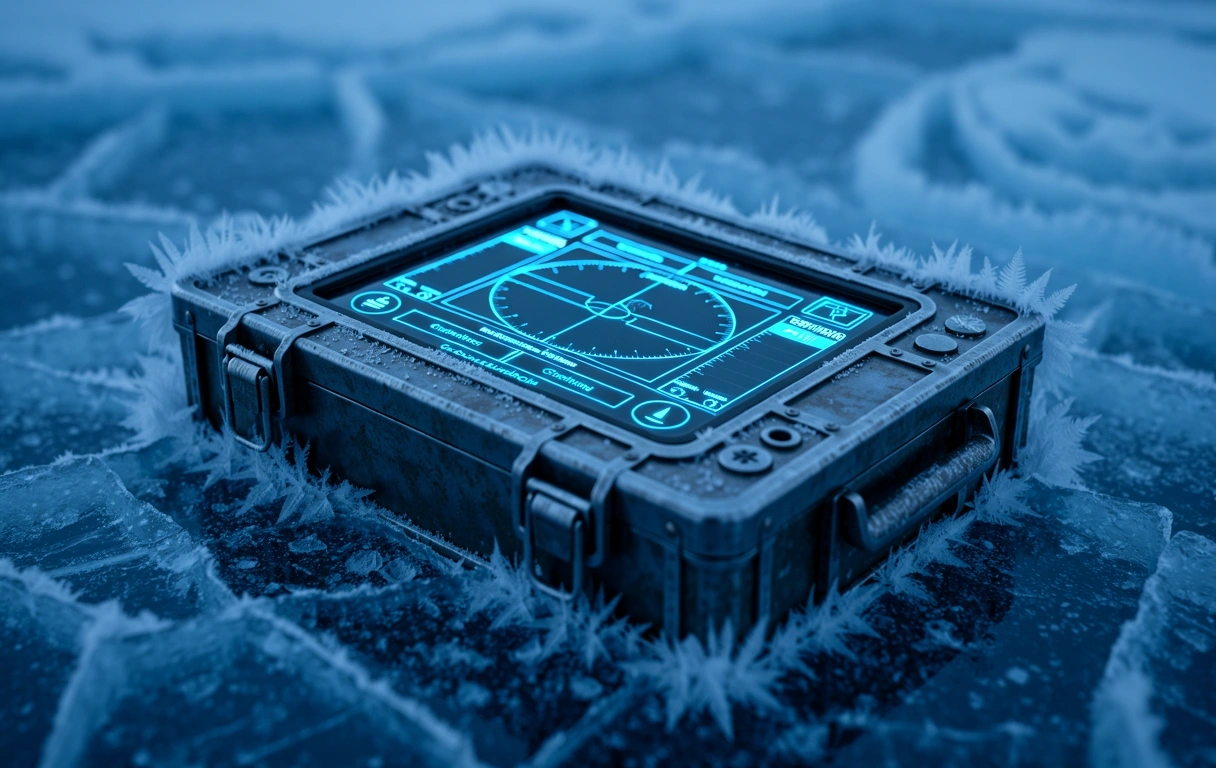 Tactical sonar equipment on arctic ice